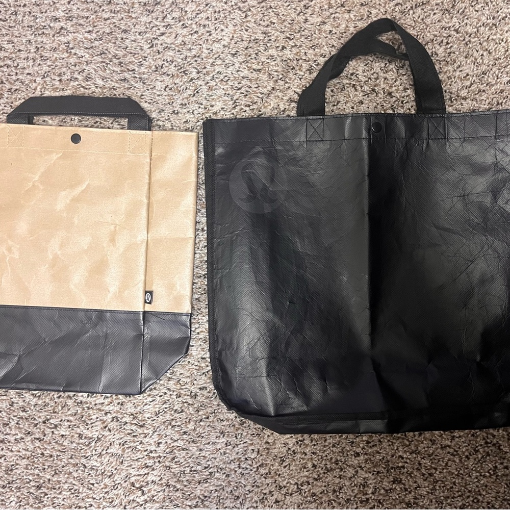 Lululemon  Black and Tan Reusable Bags